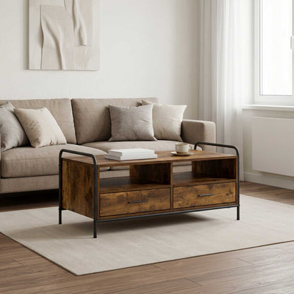Salontafel Gerookt eiken 99,5 x 49 x 46 cm Bewerkt hout