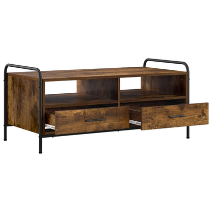 Salontafel Gerookt eiken 99,5 x 49 x 46 cm Bewerkt hout