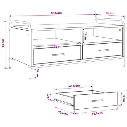 Salontafel Oud hout 99,5 x 49 x 46 cm Bewerkt hout