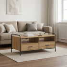 Salontafel eiken 99,5x49x46 cm bewerkt hout