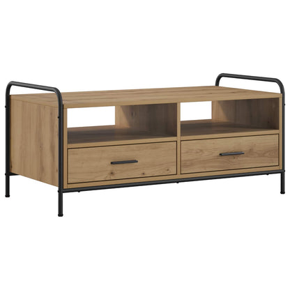Salontafel Artisanaal eiken 99,5 x 49 x 46 cm Bewerkt hout