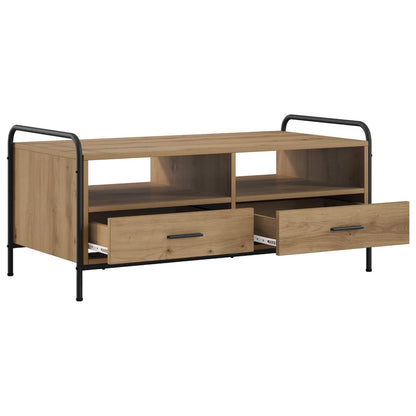 Salontafel Artisanaal eiken 99,5 x 49 x 46 cm Bewerkt hout