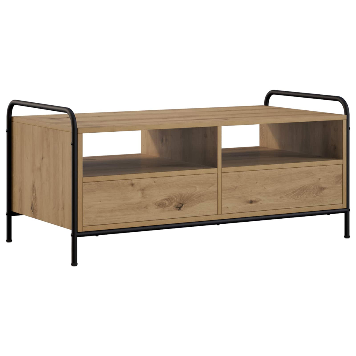 Salontafel Artisanaal eiken 99,5 x 49 x 46 cm Bewerkt hout