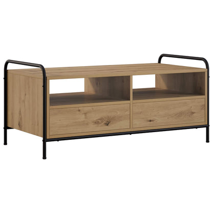 Salontafel Artisanaal eiken 99,5 x 49 x 46 cm Bewerkt hout