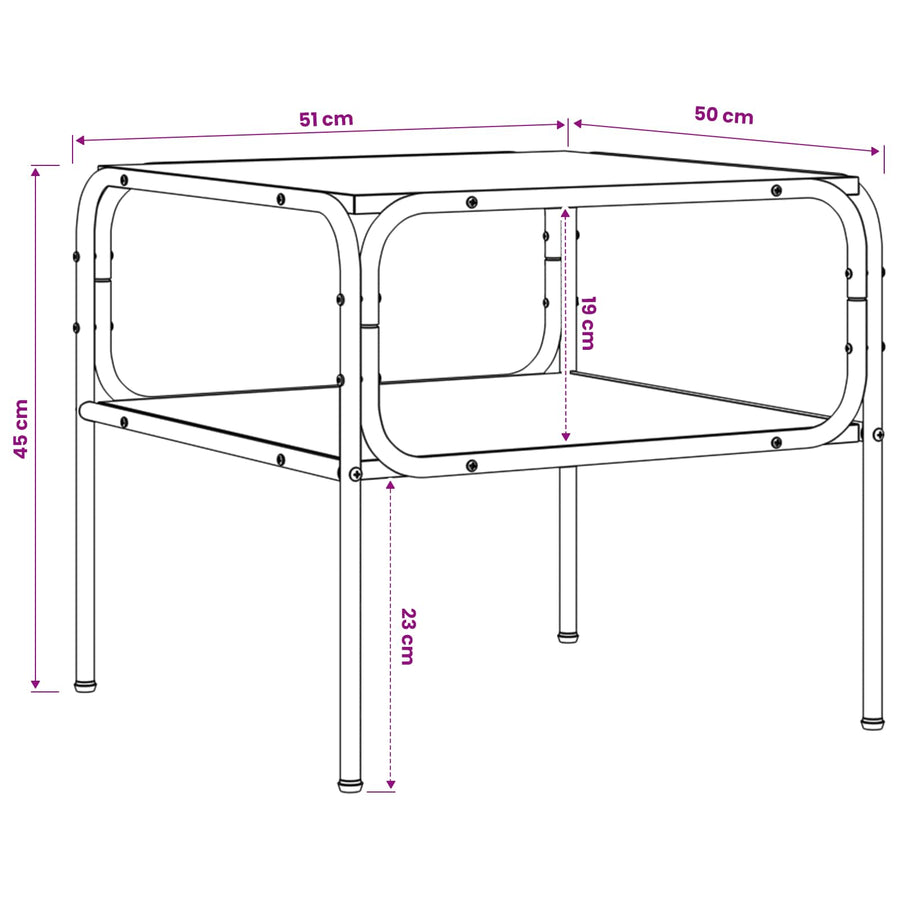 Bijzettafel Zwart eiken 100 x 50 x 46 cm Bewerkt hout