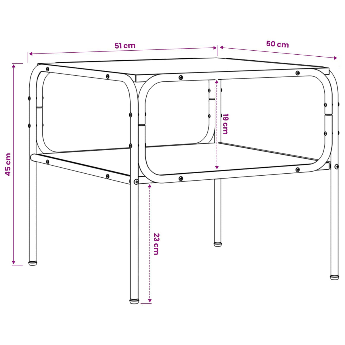 Bijzettafel Gerookt eiken 100 x 50 x 46 cm Bewerkt hout
