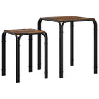 Bijzettafel set gerookt eiken 41x40x50 cm