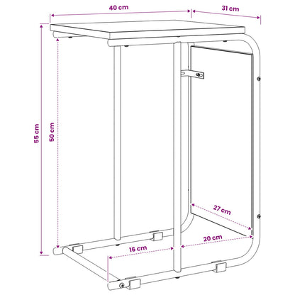 Bijzettafel Sonoma Eiken 40 x 31 x 55 cm Bewerkt hout
