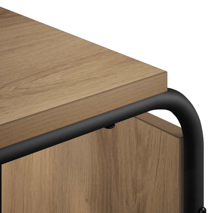 Bijzettafel Artisanaal eiken 40 x 31 x 55 cm Bewerkt hout