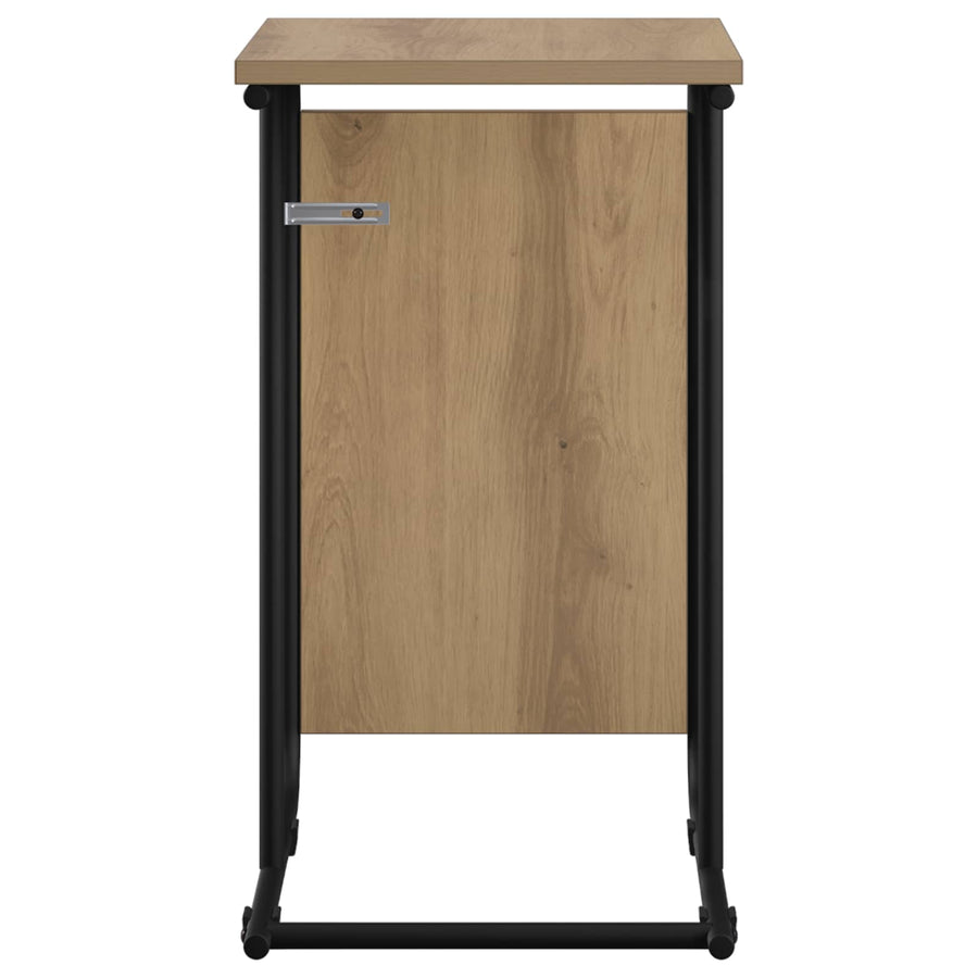 Bijzettafel Artisanaal eiken 40 x 31 x 55 cm Bewerkt hout