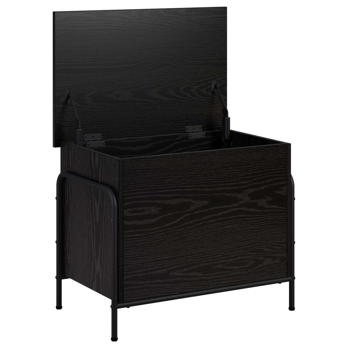 Opbergbox Zwart eiken 80 x 40 x 49,5 cm Bewerkt hout