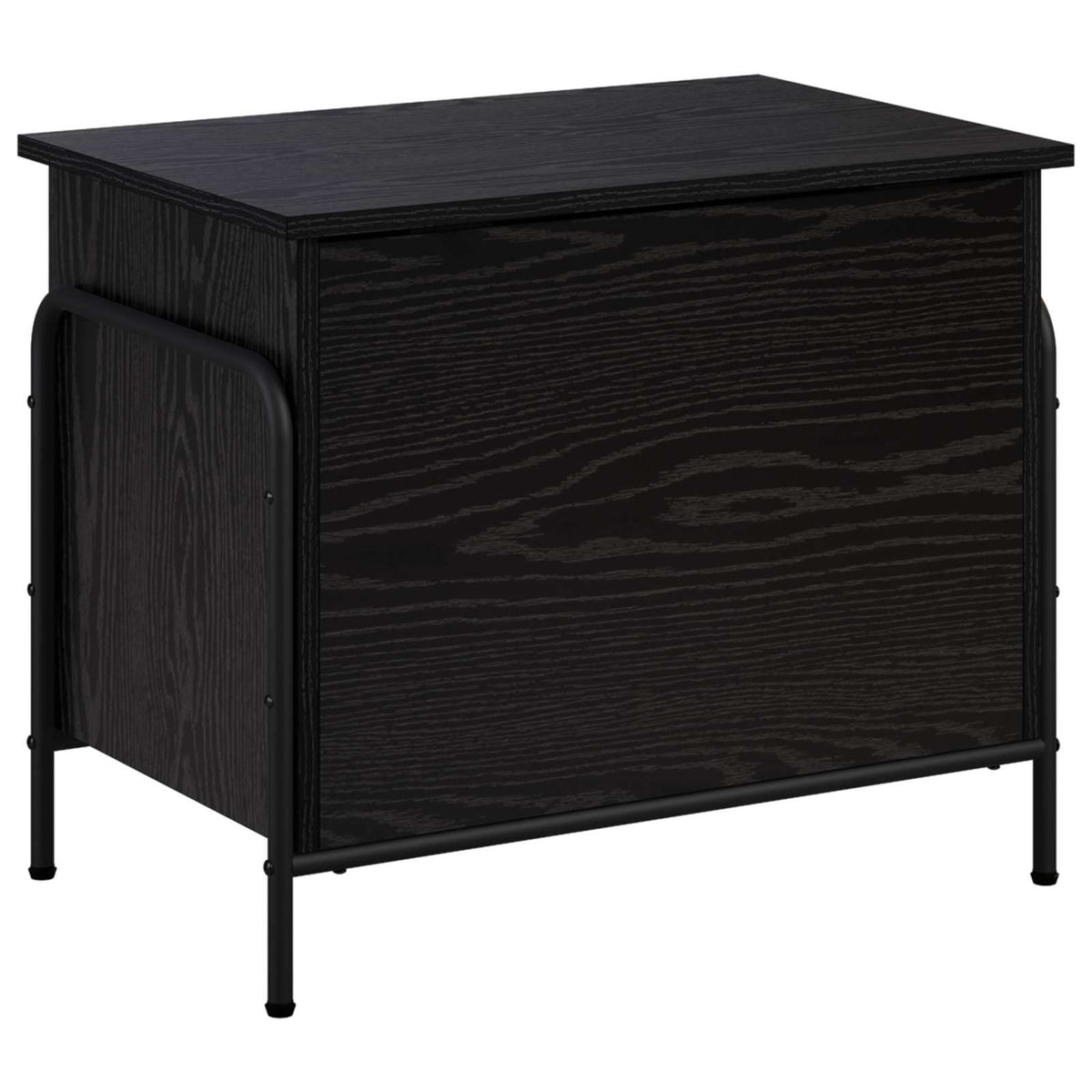 Opbergbox Zwart eiken 80 x 40 x 49,5 cm Bewerkt hout