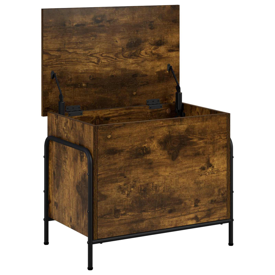Opbergbox Gerookt eiken 80 x 40 x 49,5 cm Bewerkt hout