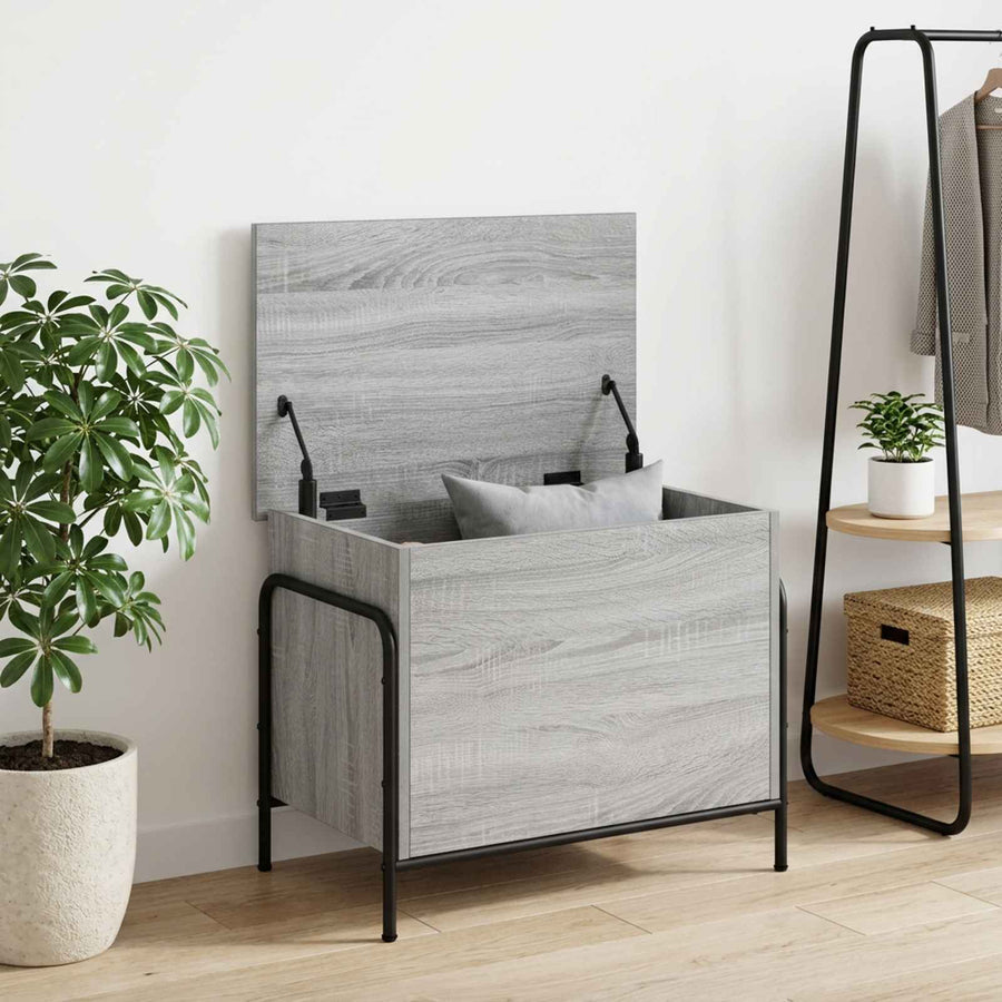 Opbergbox Grijs Sonoma 80 x 40 x 49,5 cm Bewerkt hout
