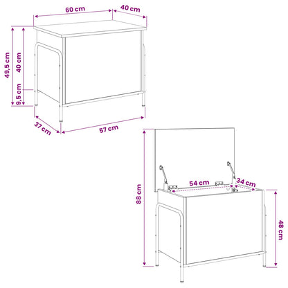 Opbergbox Grijs Sonoma 80 x 40 x 49,5 cm Bewerkt hout
