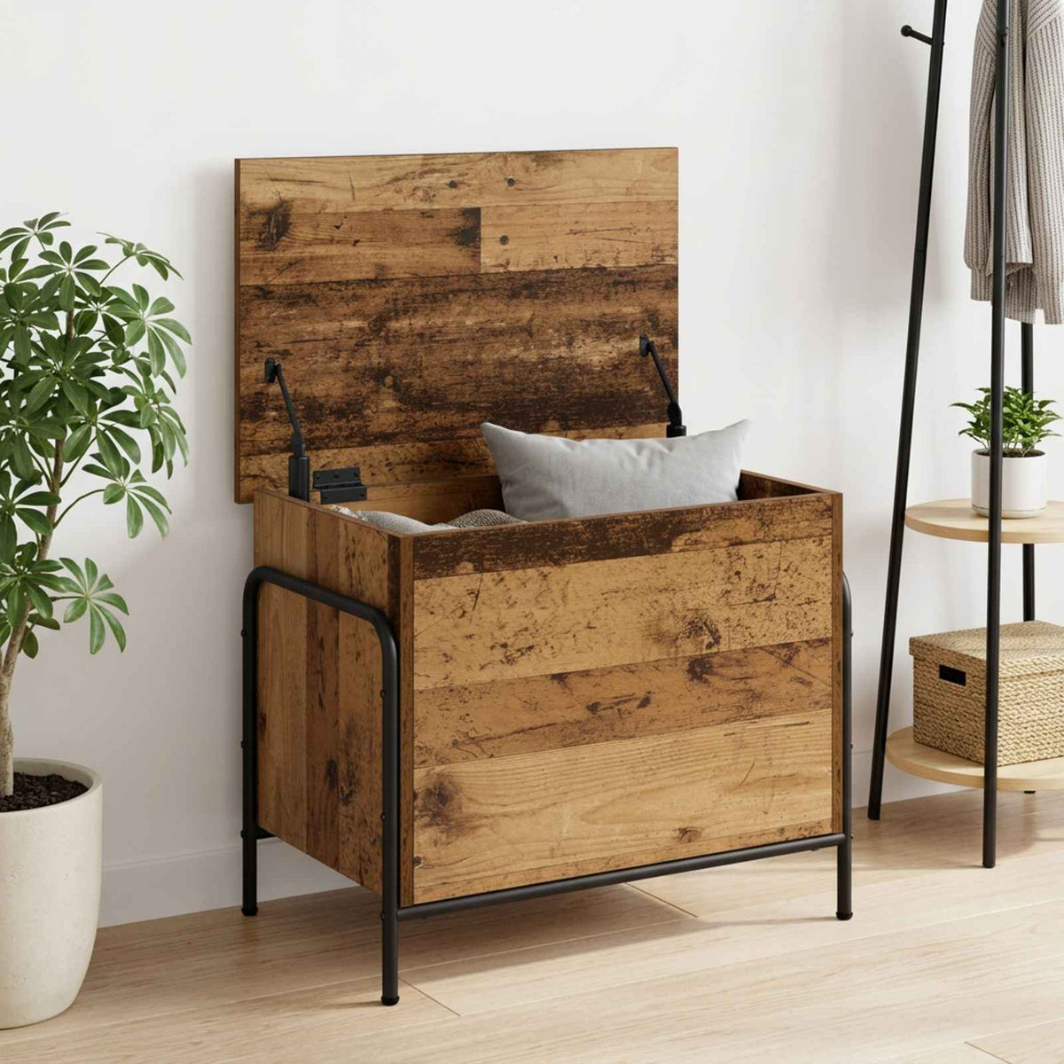 Opbergbox Oud hout 80 x 40 x 49,5 cm Bewerkt hout