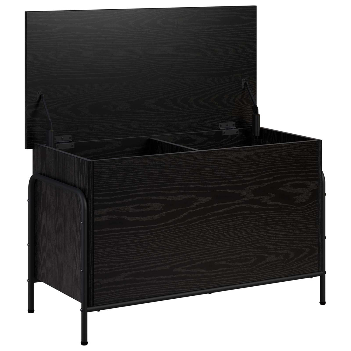 Opbergbox Zwart eiken 80 x 40 x 49,5 cm Bewerkt hout