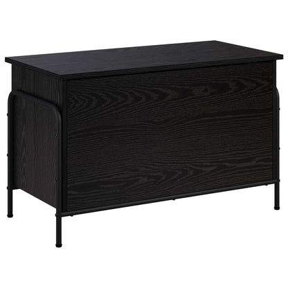 Opbergbox Zwart eiken 80 x 40 x 49,5 cm Bewerkt hout