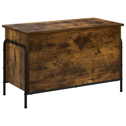 Opbergbox Gerookt eiken 80 x 40 x 49,5 cm Bewerkt hout