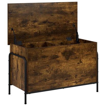 Opbergbox Gerookt eiken 80 x 40 x 49,5 cm Bewerkt hout