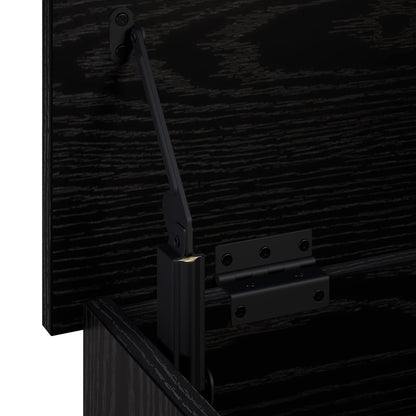 Opbergbox Zwart eiken 80 x 40 x 49,5 cm Bewerkt hout