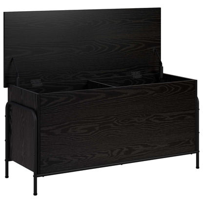 Opbergbox Zwart eiken 80 x 40 x 49,5 cm Bewerkt hout
