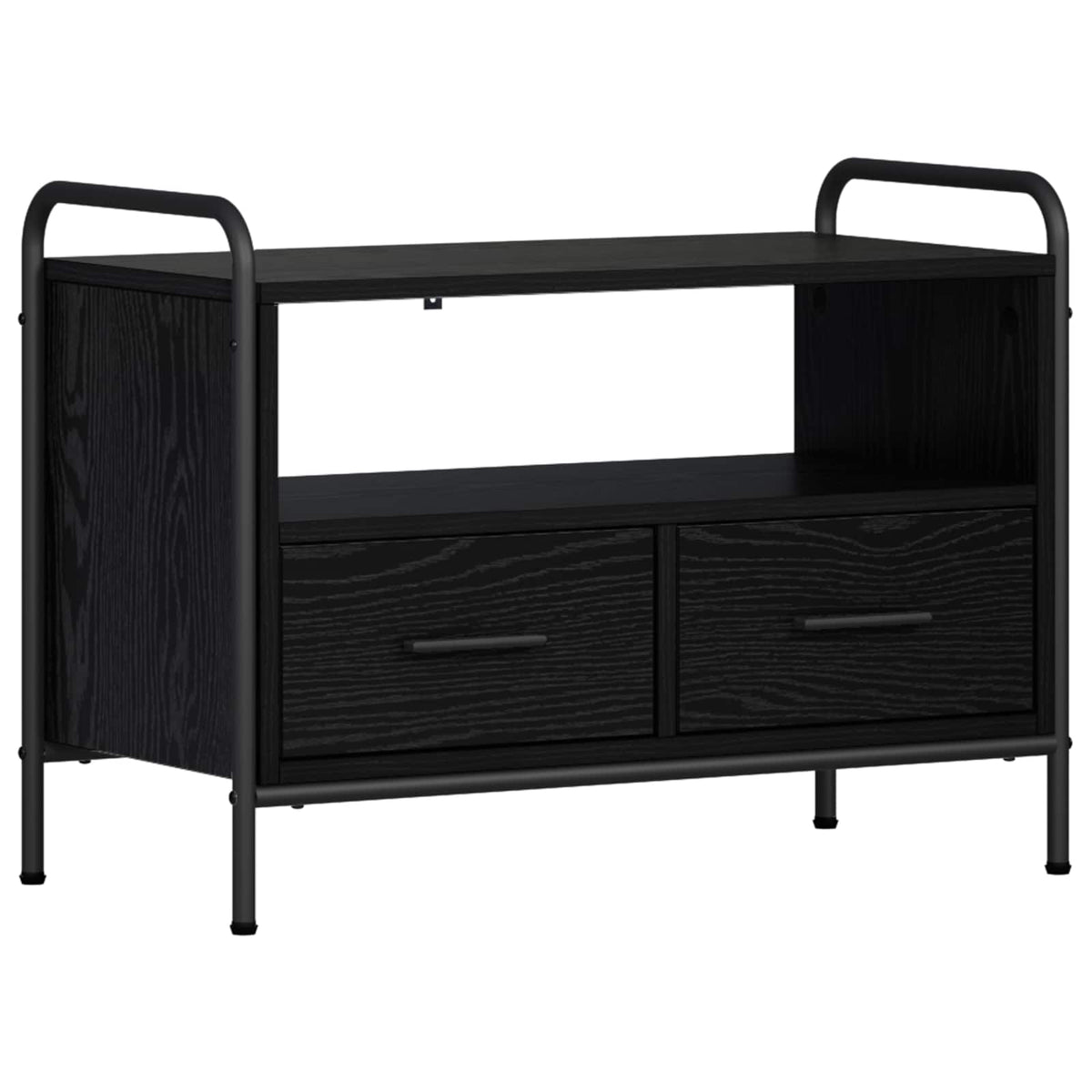 Tv-meubel 67,5 x 33 x 50 cm Zwart eiken Bewerkt hout