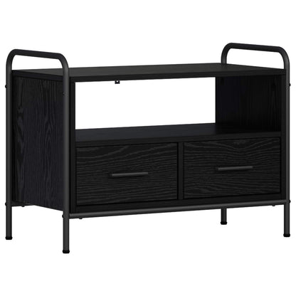 Tv-meubel 67,5 x 33 x 50 cm Zwart eiken Bewerkt hout