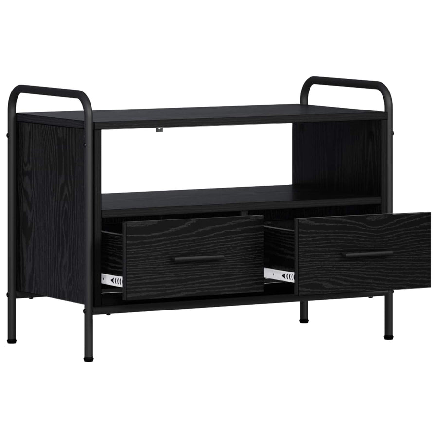 Tv-meubel 67,5 x 33 x 50 cm Zwart eiken Bewerkt hout