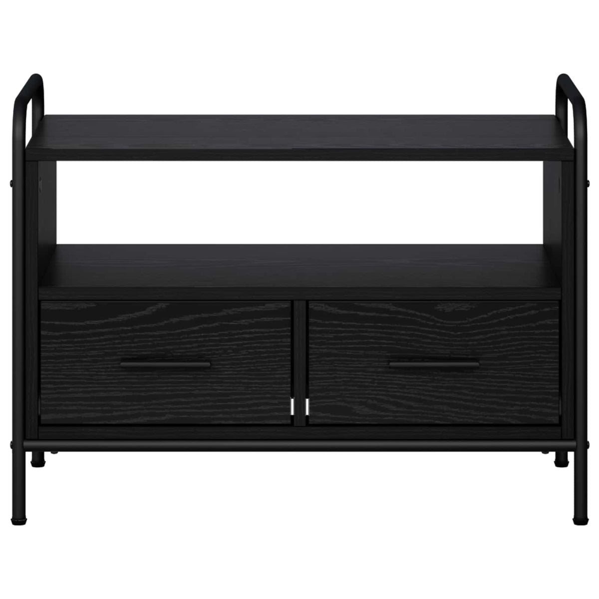 Tv-meubel 67,5 x 33 x 50 cm Zwart eiken Bewerkt hout
