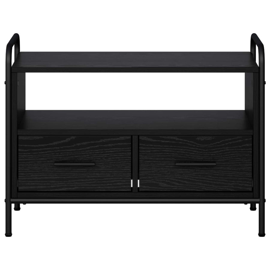Tv-meubel 67,5 x 33 x 50 cm Zwart eiken Bewerkt hout