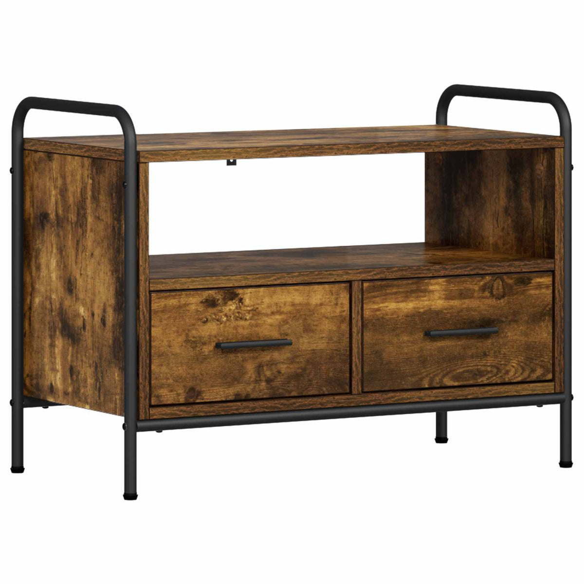 Tv-meubel 67,5 x 33 x 50 cm Gerookt eiken Bewerkt hout