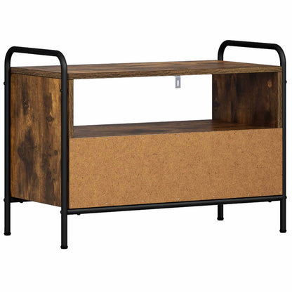 Tv-meubel 67,5 x 33 x 50 cm Gerookt eiken Bewerkt hout