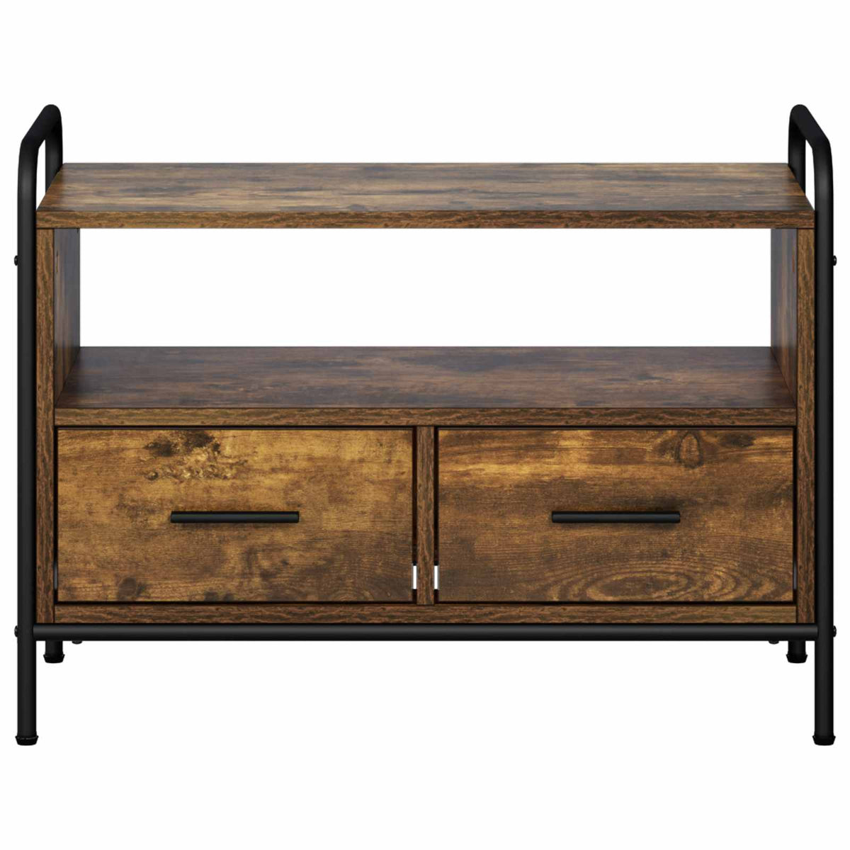 Tv-meubel 67,5 x 33 x 50 cm Gerookt eiken Bewerkt hout