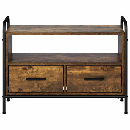 Tv-meubel 67,5 x 33 x 50 cm Gerookt eiken Bewerkt hout
