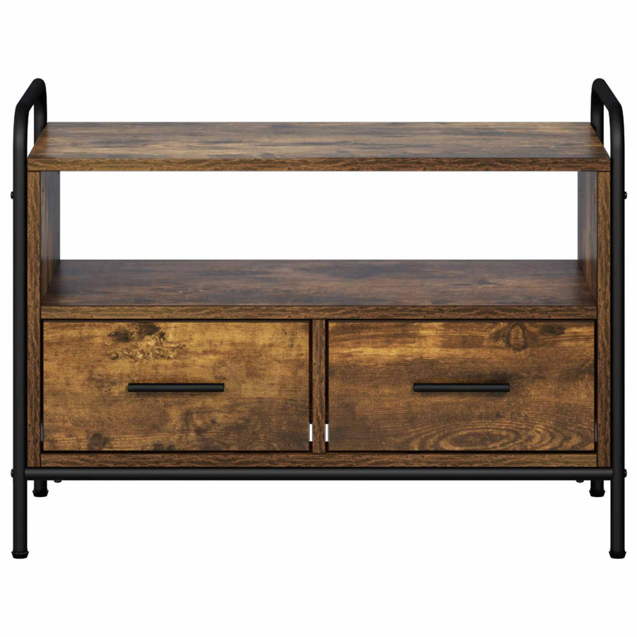 Tv-meubel 67,5 x 33 x 50 cm Gerookt eiken Bewerkt hout