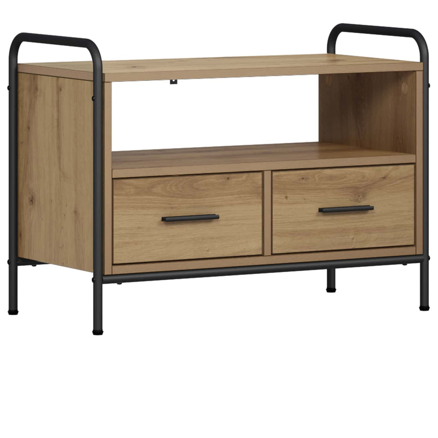 Tv-meubel 67,5 x 33 x 50 cm Artisanaal eiken Bewerkt hout