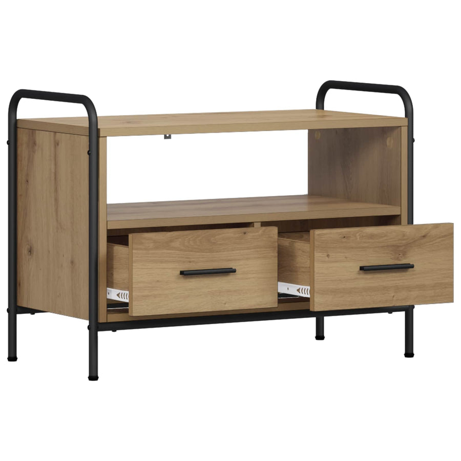 Tv-meubel 67,5 x 33 x 50 cm Artisanaal eiken Bewerkt hout