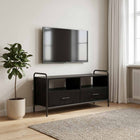 Tv-meubel 99,5x33x50 cm zwart eiken bewerkt hout