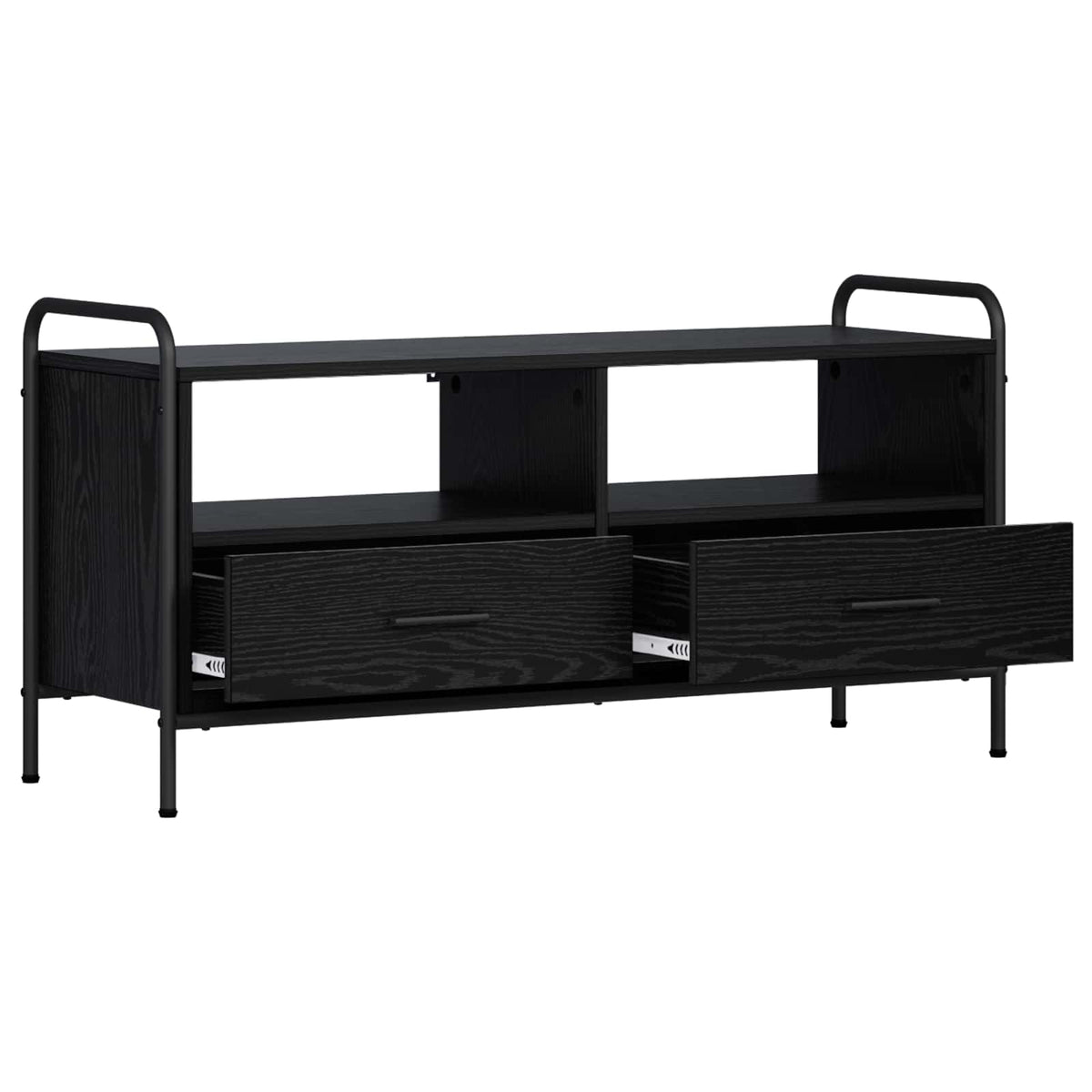 Tv-meubel 67,5 x 33 x 50 cm Zwart eiken Bewerkt hout
