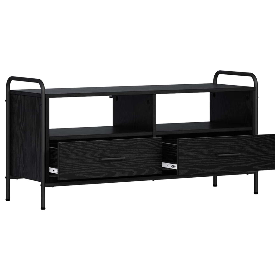 Tv-meubel 67,5 x 33 x 50 cm Zwart eiken Bewerkt hout