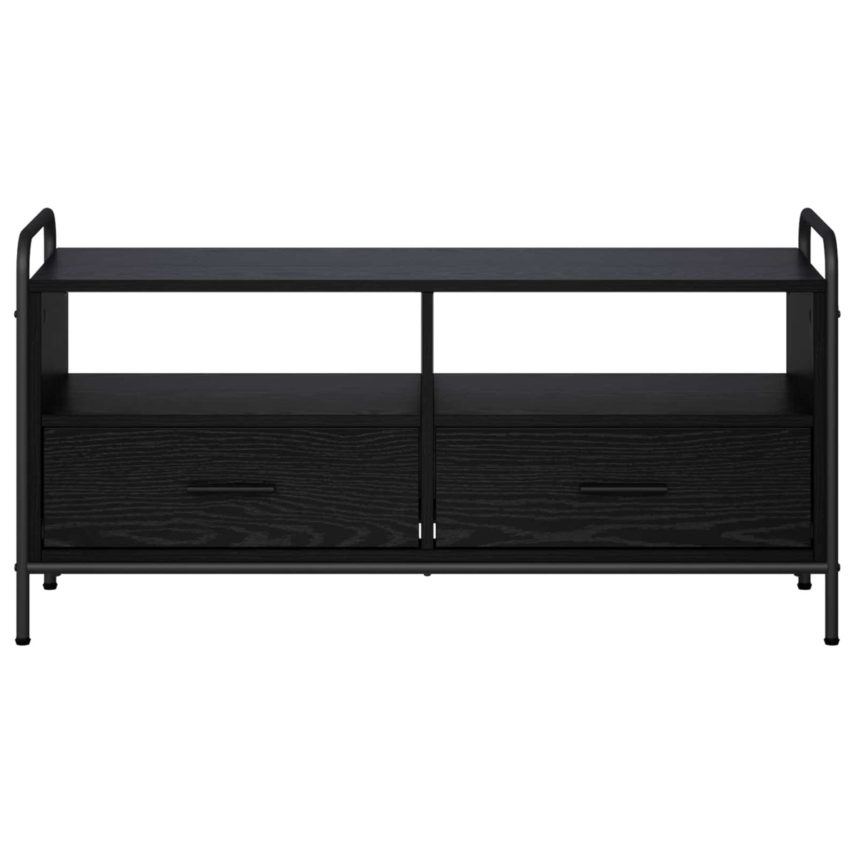 Tv-meubel 67,5 x 33 x 50 cm Zwart eiken Bewerkt hout