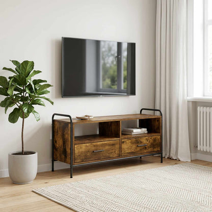 Tv-meubel 67,5 x 33 x 50 cm Gerookt eiken Bewerkt hout