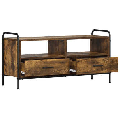 Tv-meubel 67,5 x 33 x 50 cm Gerookt eiken Bewerkt hout