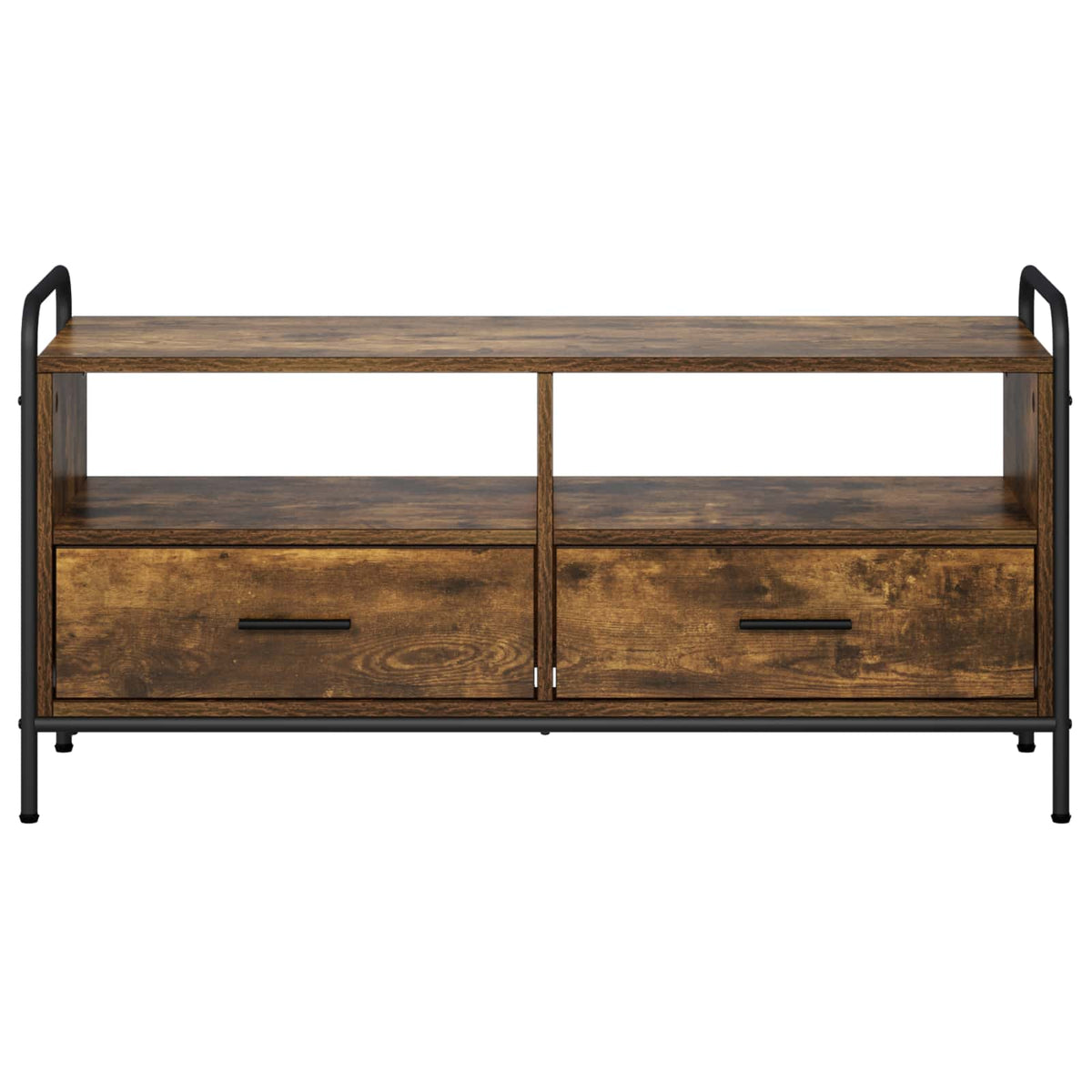 Tv-meubel 67,5 x 33 x 50 cm Gerookt eiken Bewerkt hout