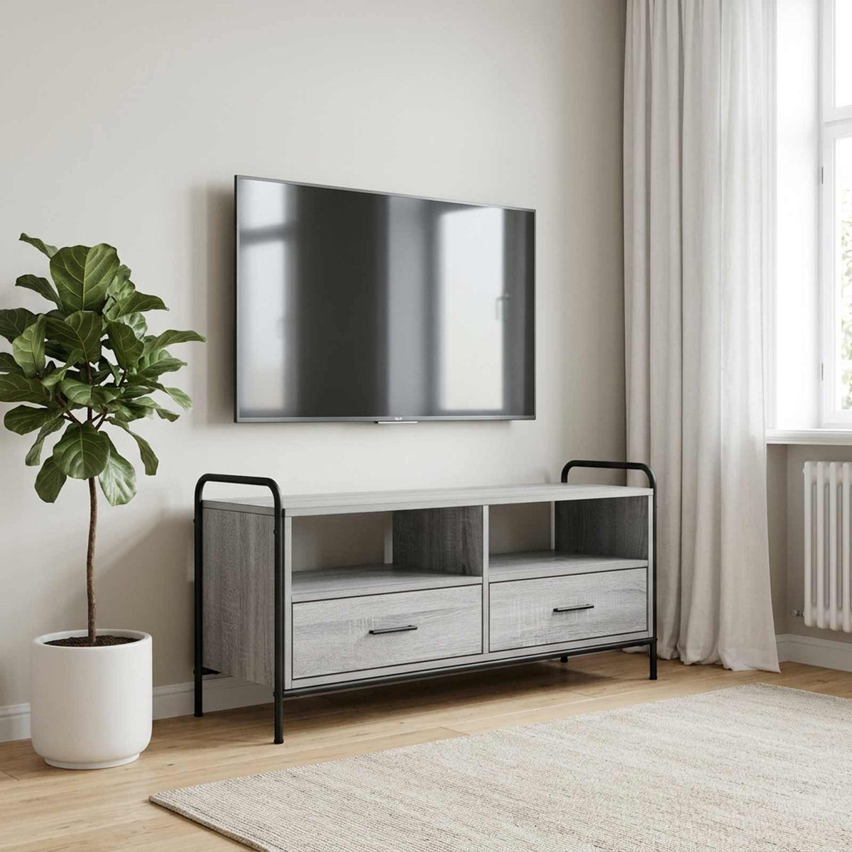 Tv-meubel 67,5 x 33 x 50 cm Grijs Sonoma Bewerkt hout