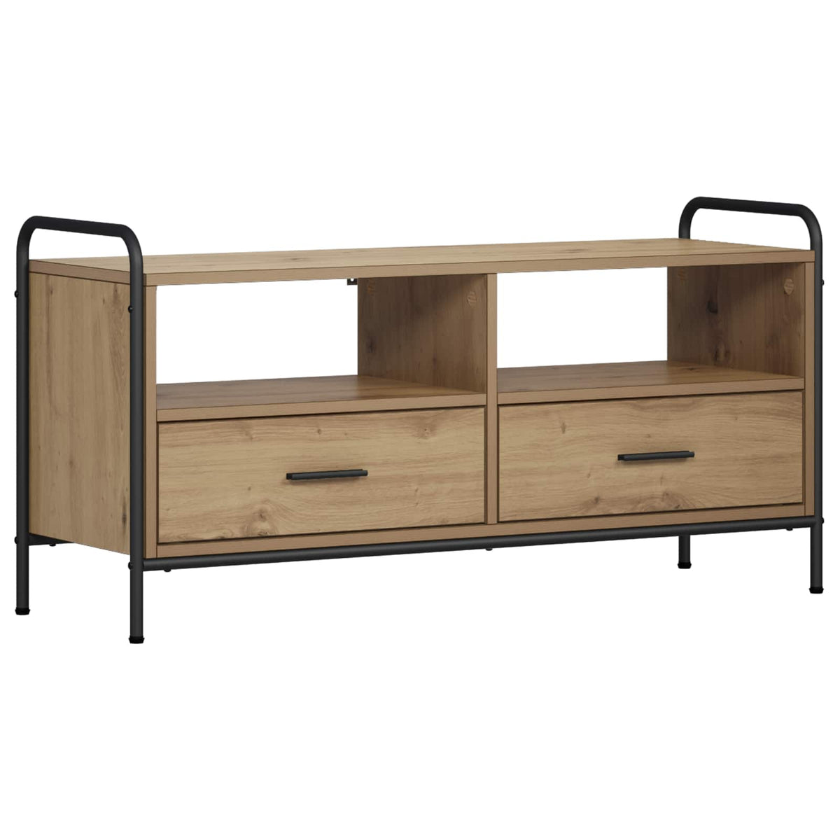 Tv-meubel 67,5 x 33 x 50 cm Artisanaal eiken Bewerkt hout