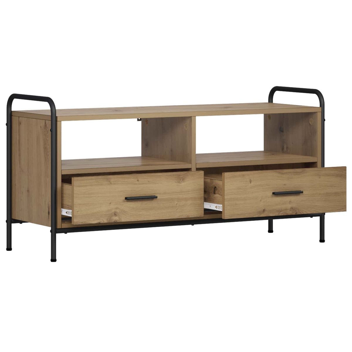 Tv-meubel 67,5 x 33 x 50 cm Artisanaal eiken Bewerkt hout