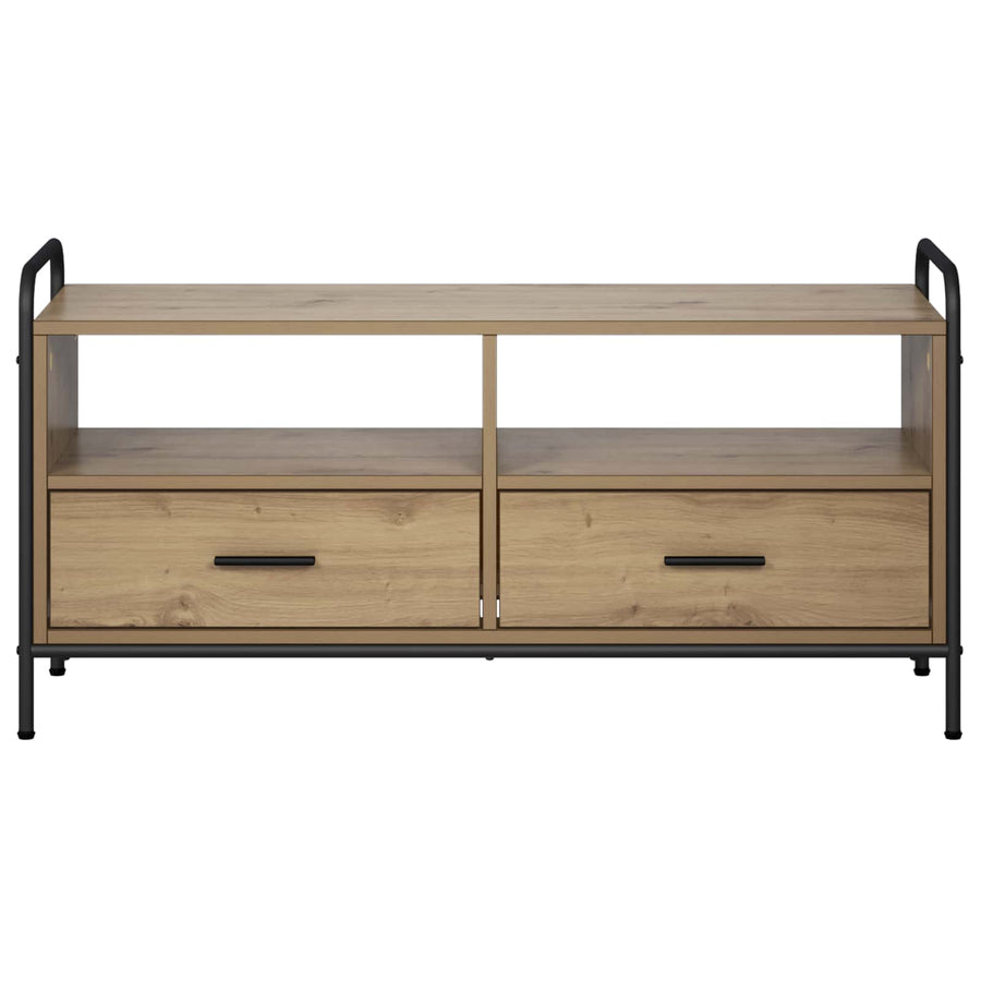 Tv-meubel 67,5 x 33 x 50 cm Artisanaal eiken Bewerkt hout