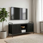 Tv-meubel 99 x 33 x 50 cm Zwart eiken Bewerkt hout